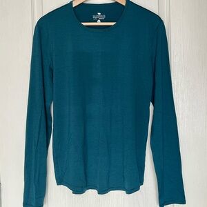 SEG’MENTS 100% Merino Wool Long Sleeve Shirt Teal Blue Sz L Base Layer Gorpcore